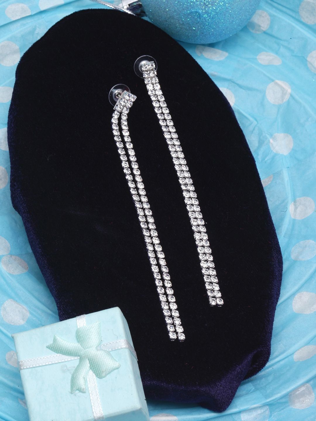 

KPOP Silver Plated Rhinestone Contemporary Drop Earrings