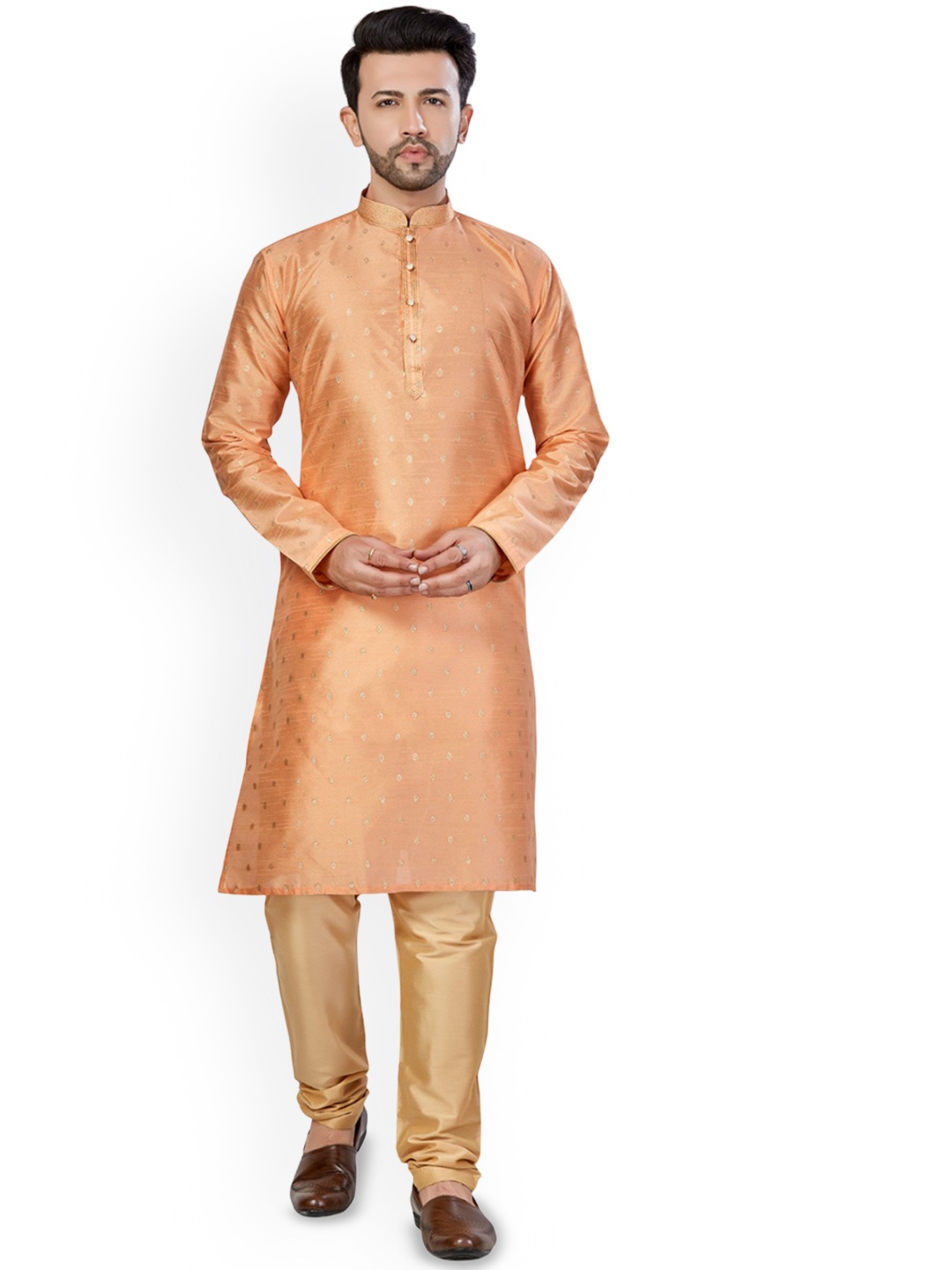 

Anouk Men Flared Sleeves Gotta Patti Kurta, Orange