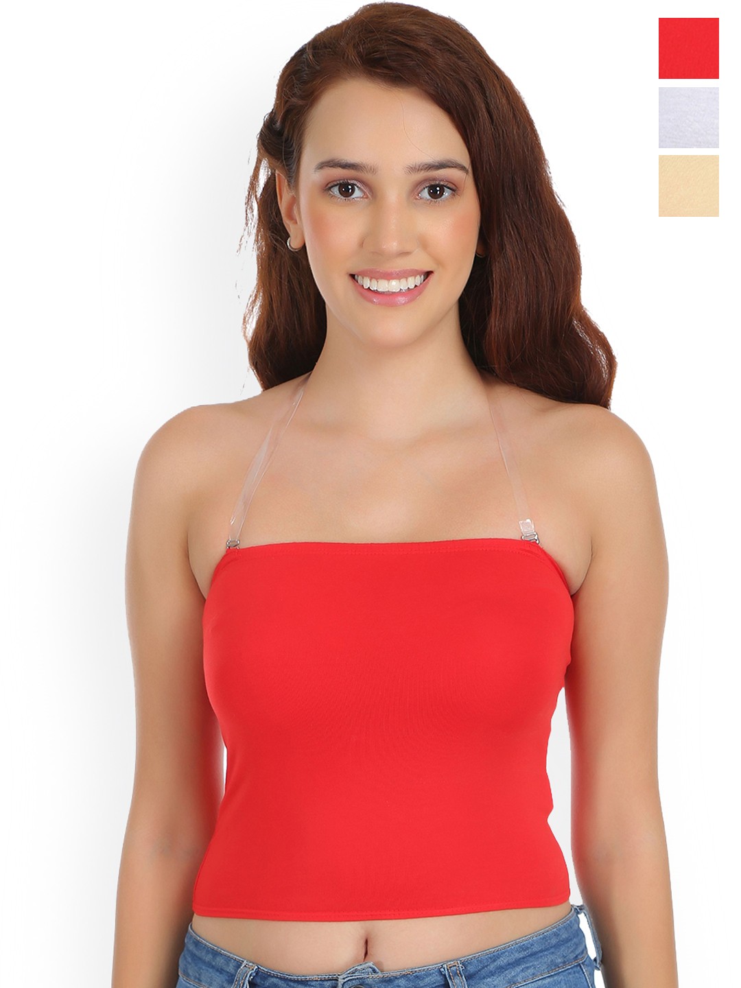 

SELFCARE Pack Of 3 Non-Padded Camisoles, Red