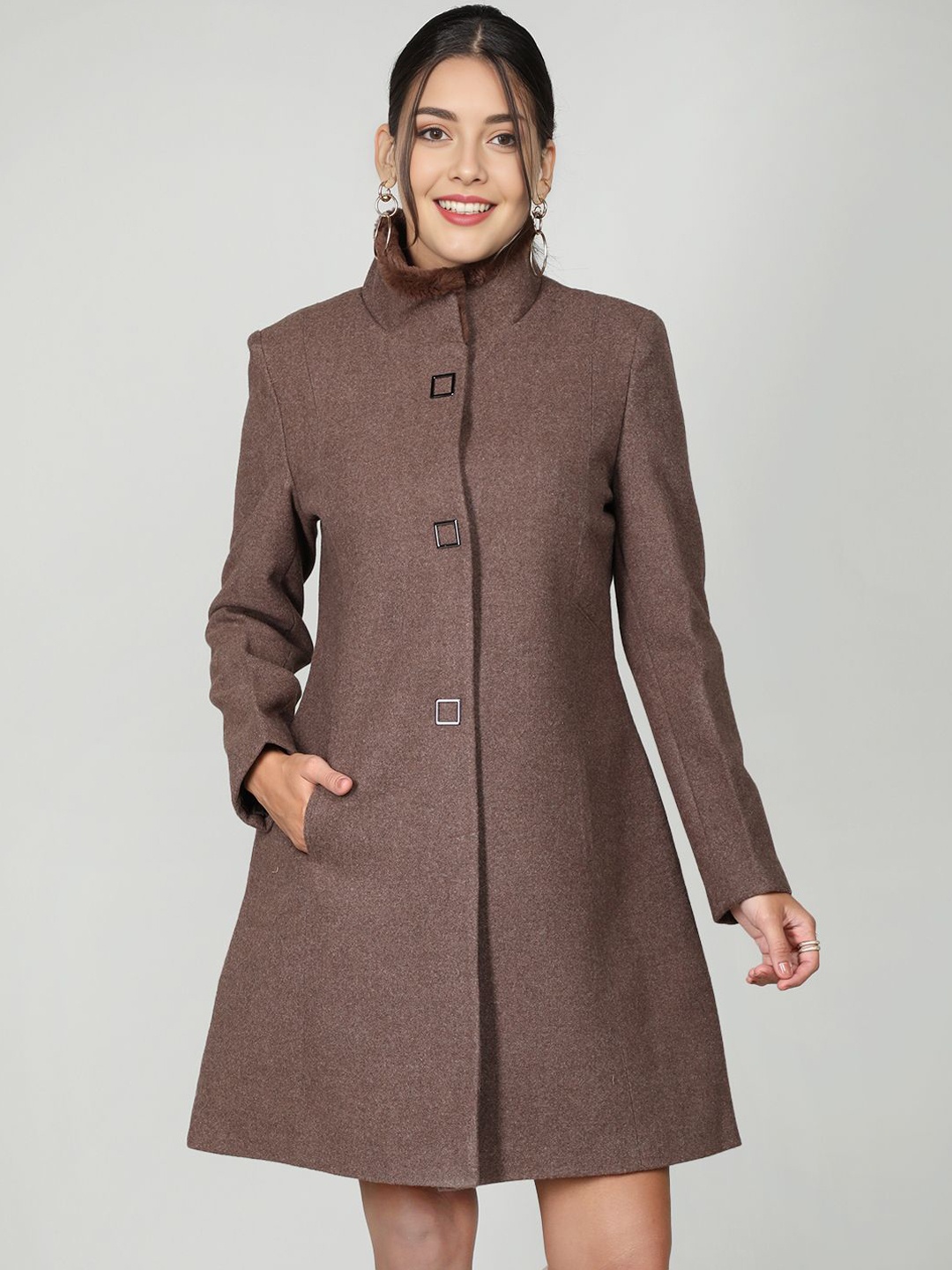 

The Roadster Lifestyle Co Single Breasted Over Coat, Brown
