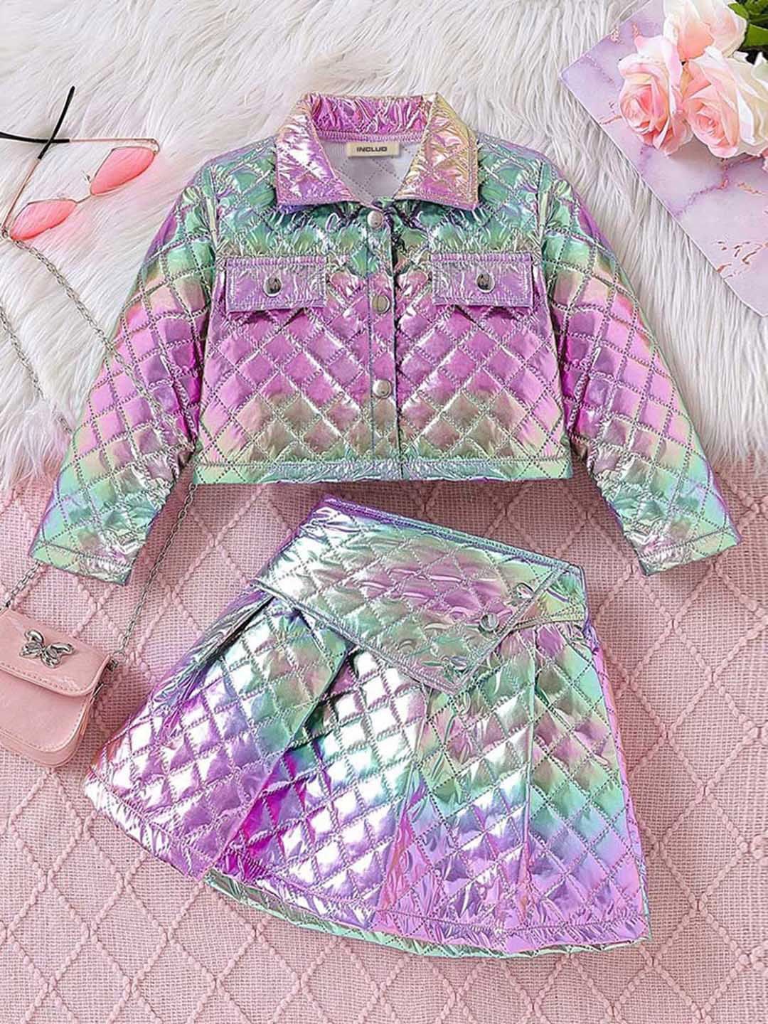

INCLUD Girls Coat with Skirt, Purple