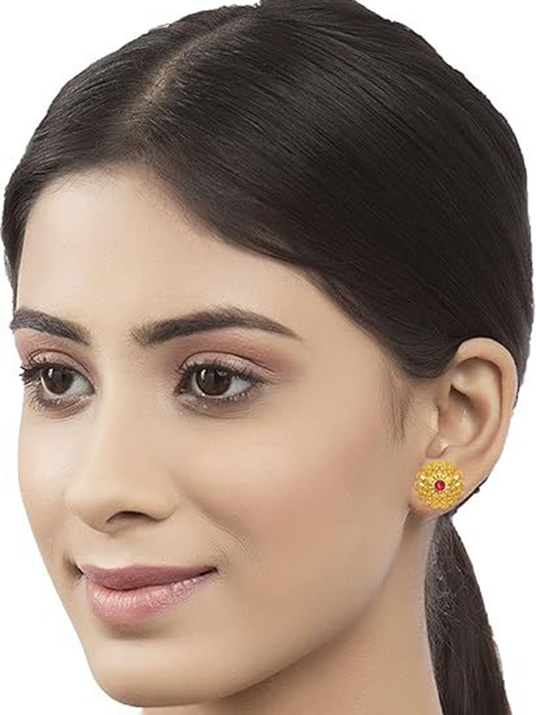 

Heer Collection Gold-Plated Contemporary Studs Earrings