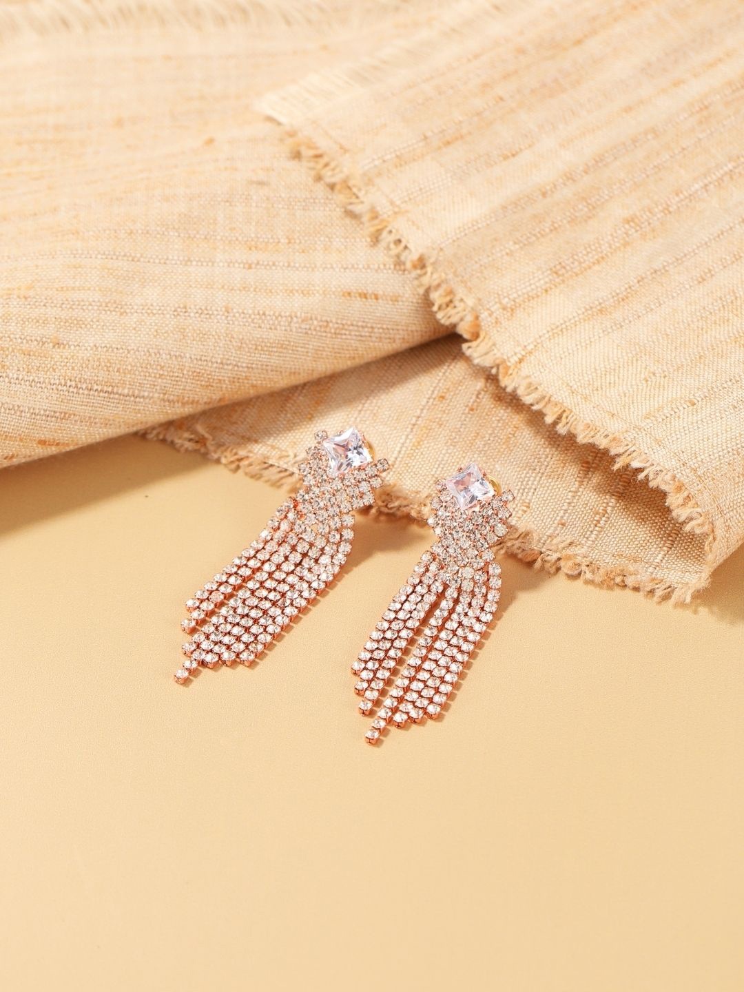 

KPOP Contemporary Drop Earrings, Rose gold