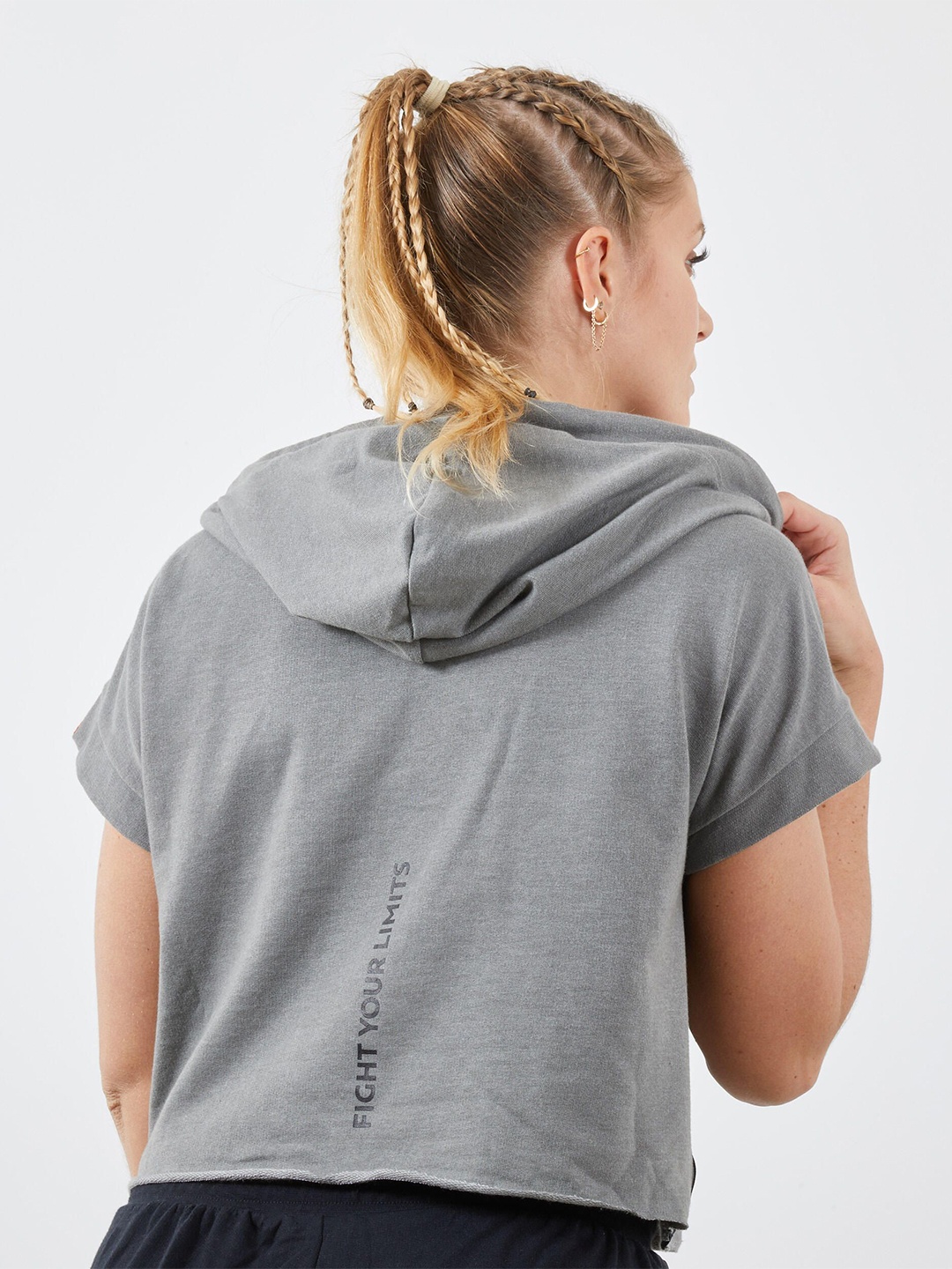 

OUTSHOCK By Decathlon Women Grey Cropped Boxing Hoodie