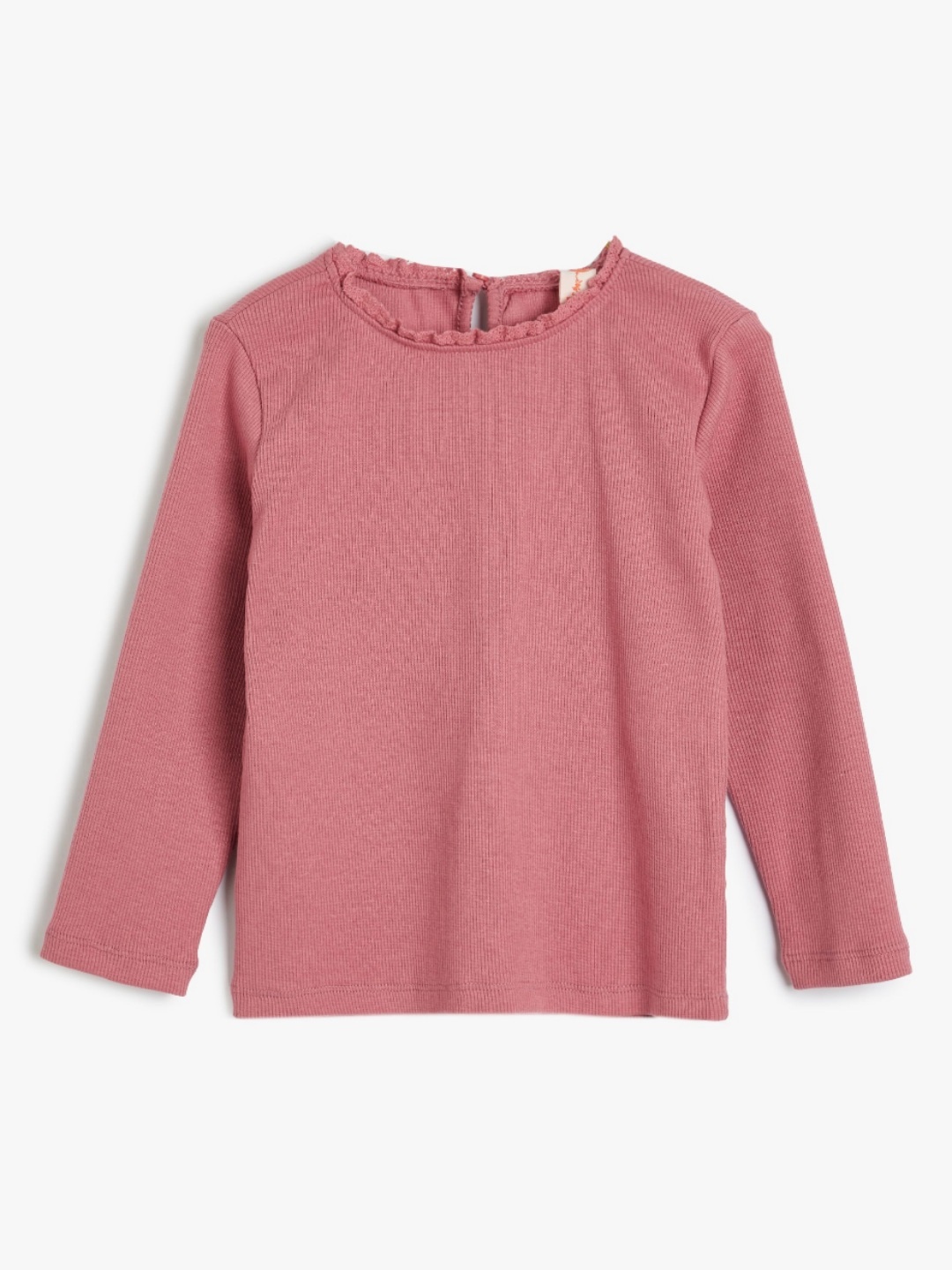 

Koton Girls Solid Round Neck Cotton T-shirt, Mauve
