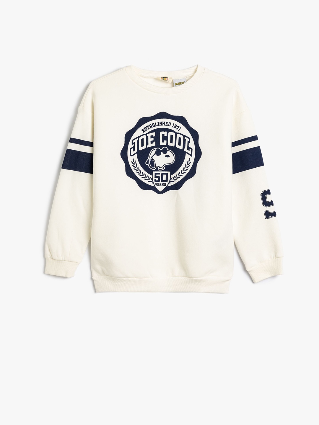 

Koton Boys Alphanumeric Printed Round Neck Cotton Pullover Sweatshirt, Off white