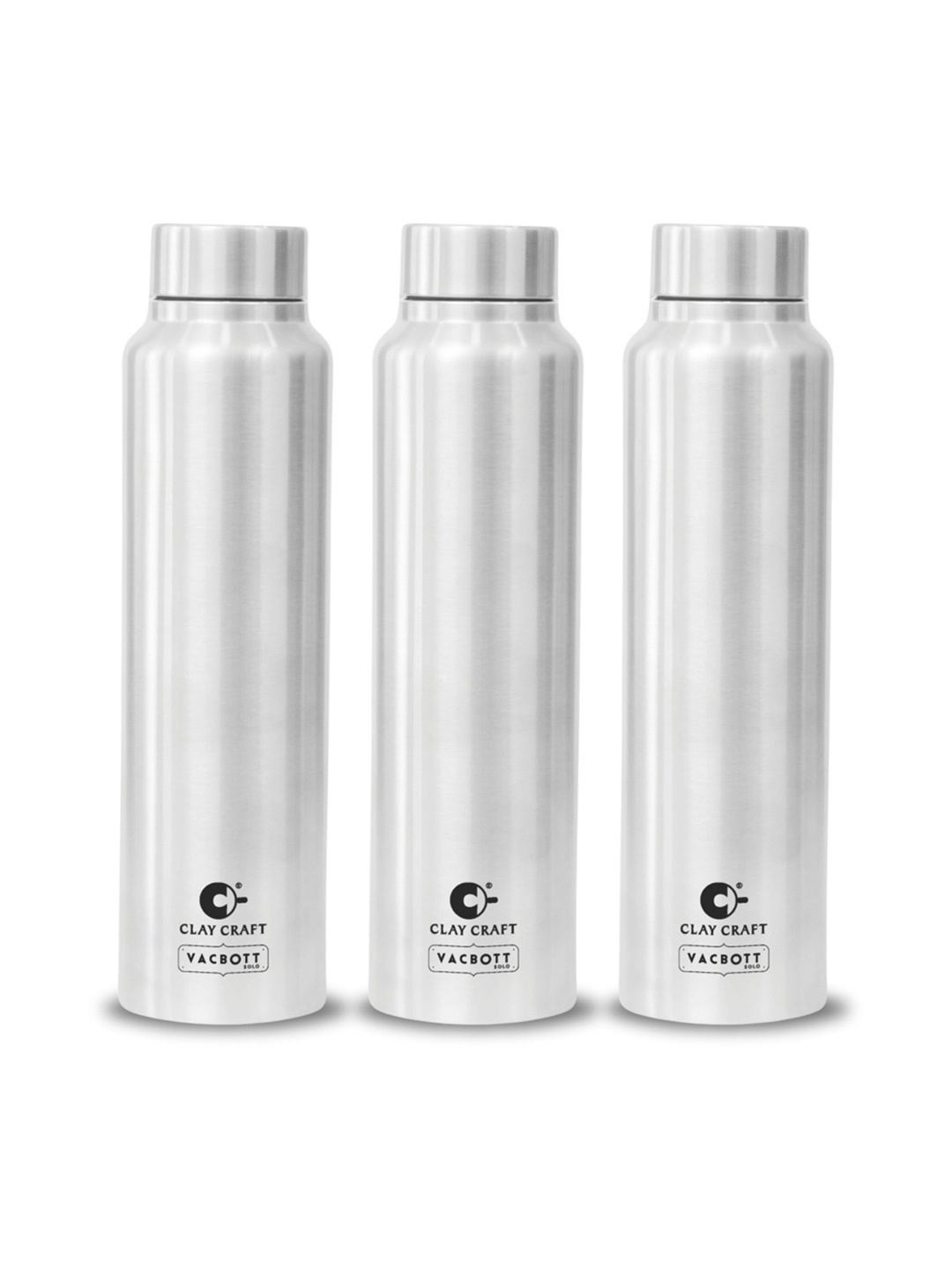 

Clay Craft Vacbott Tetra 500Ml Single-Wall Stainless Steel BIS Approved Water Bottle, Silver