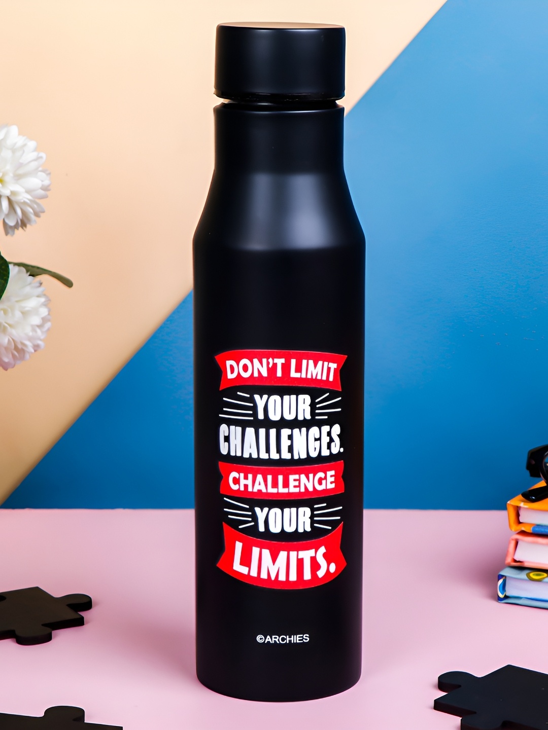 

Archies Black & Red Single Metal Printed Water Bottle
