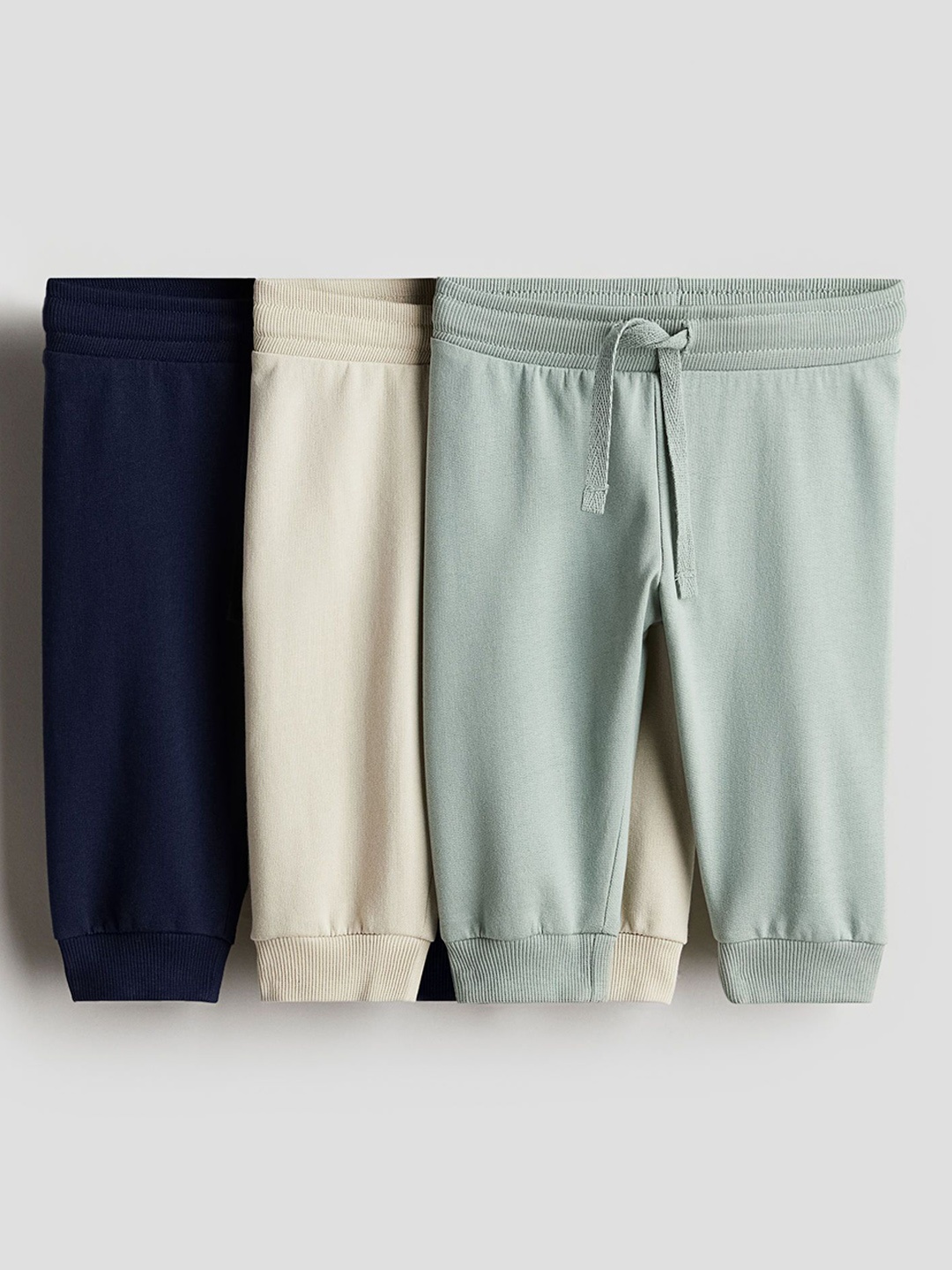 

H&M Infant Boys Pack Of 3 Cotton Joggers, Navy blue
