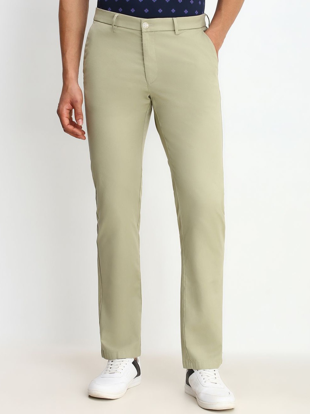 

Allen Solly Men Solid Regular Trousers, Olive