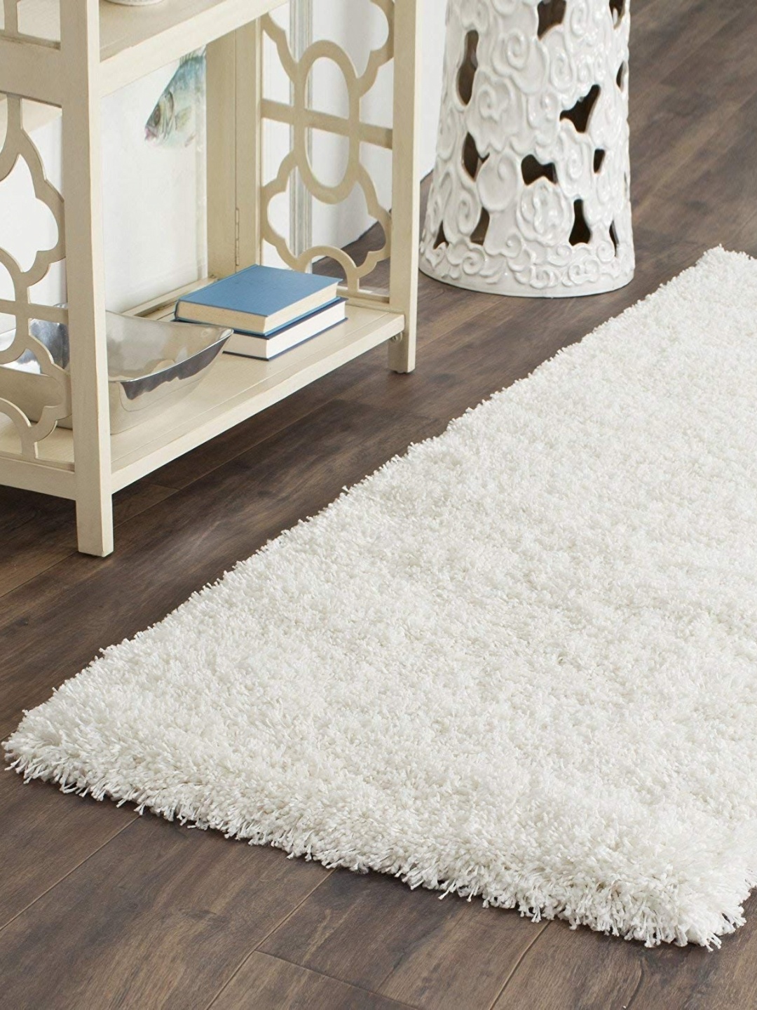 

Banchmark Home Furnishings White Solid No Shredding Woollen Carpet