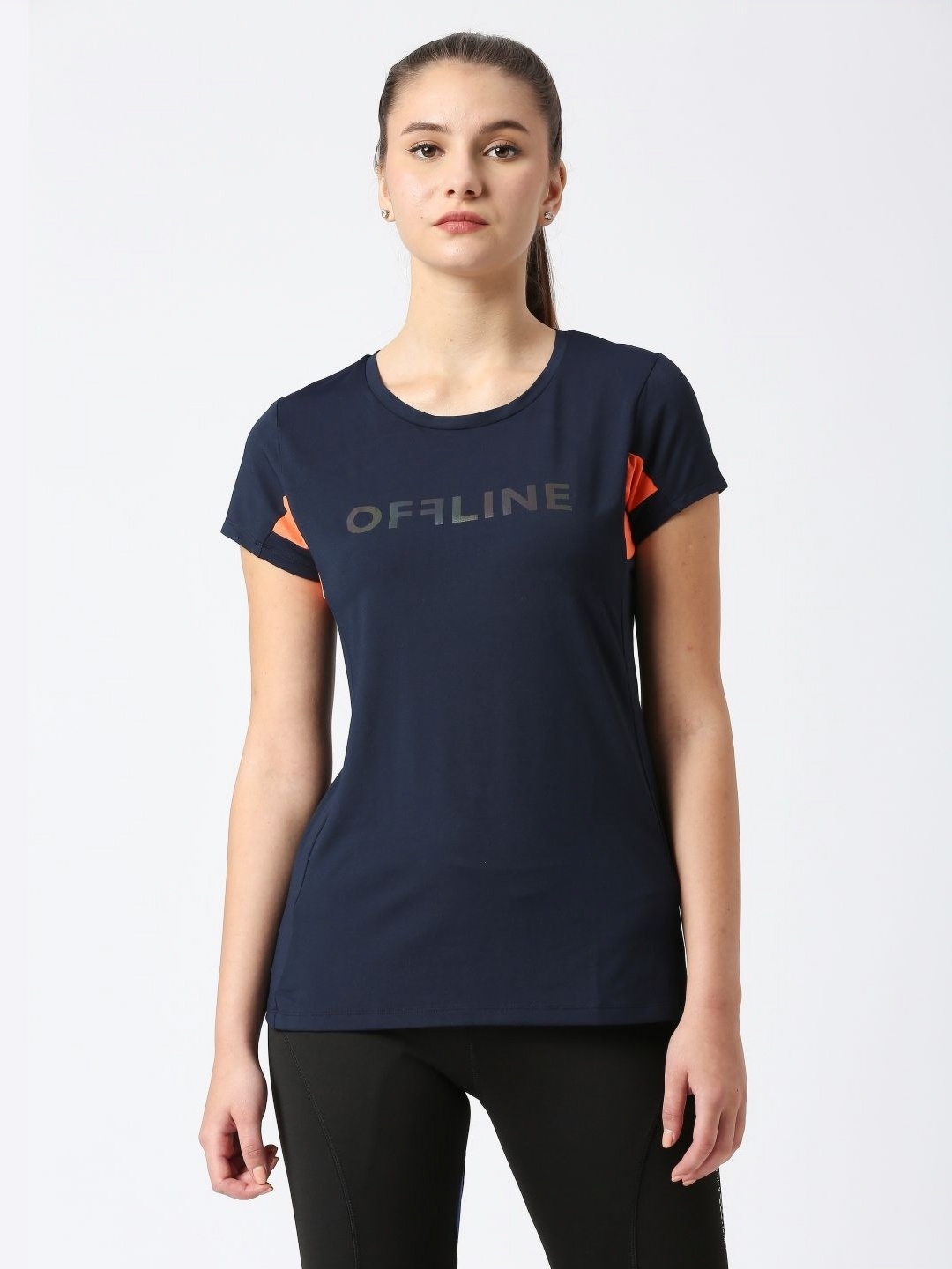 

Lovable Sport Women Typography Printed Round Neck T-shirt, Navy blue