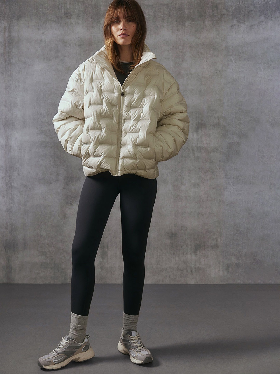 

H&M Water-Repellent Padded Jacket In ThermoMove, White