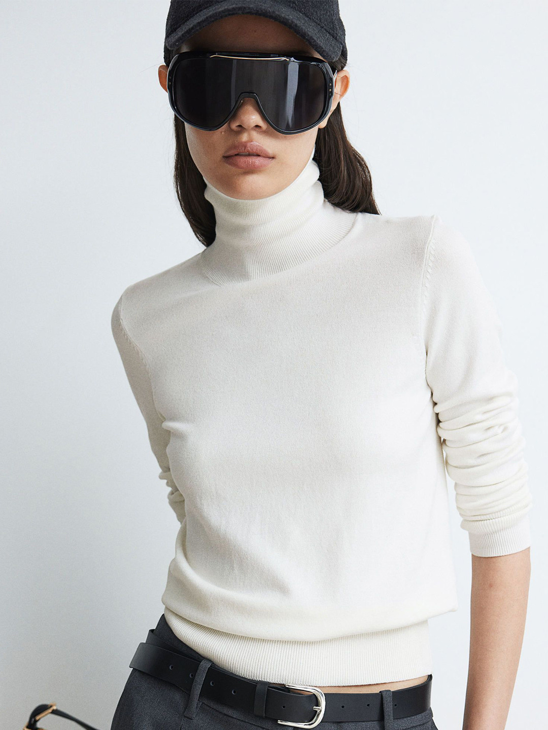 

H&M Polo-Neck Jumper, White