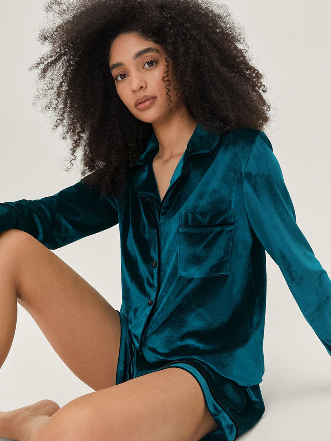 

LULU & SKY Women Shirt & Shorts Night Suits, Blue