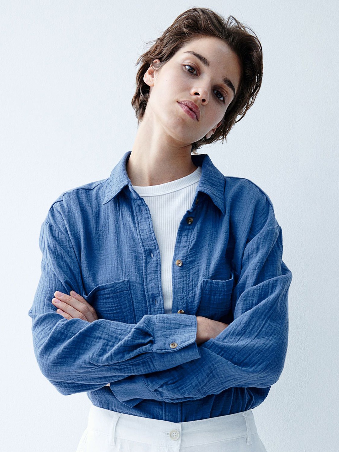 

H&M Cotton Shirts, Blue