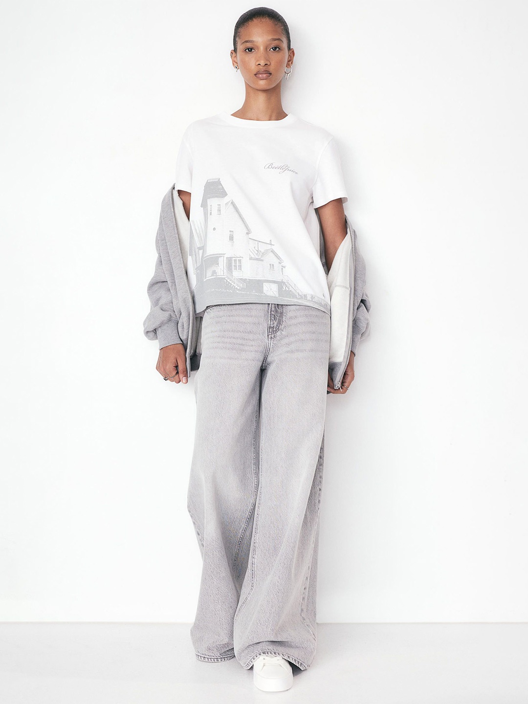 

H&M Printed T-shirt, White