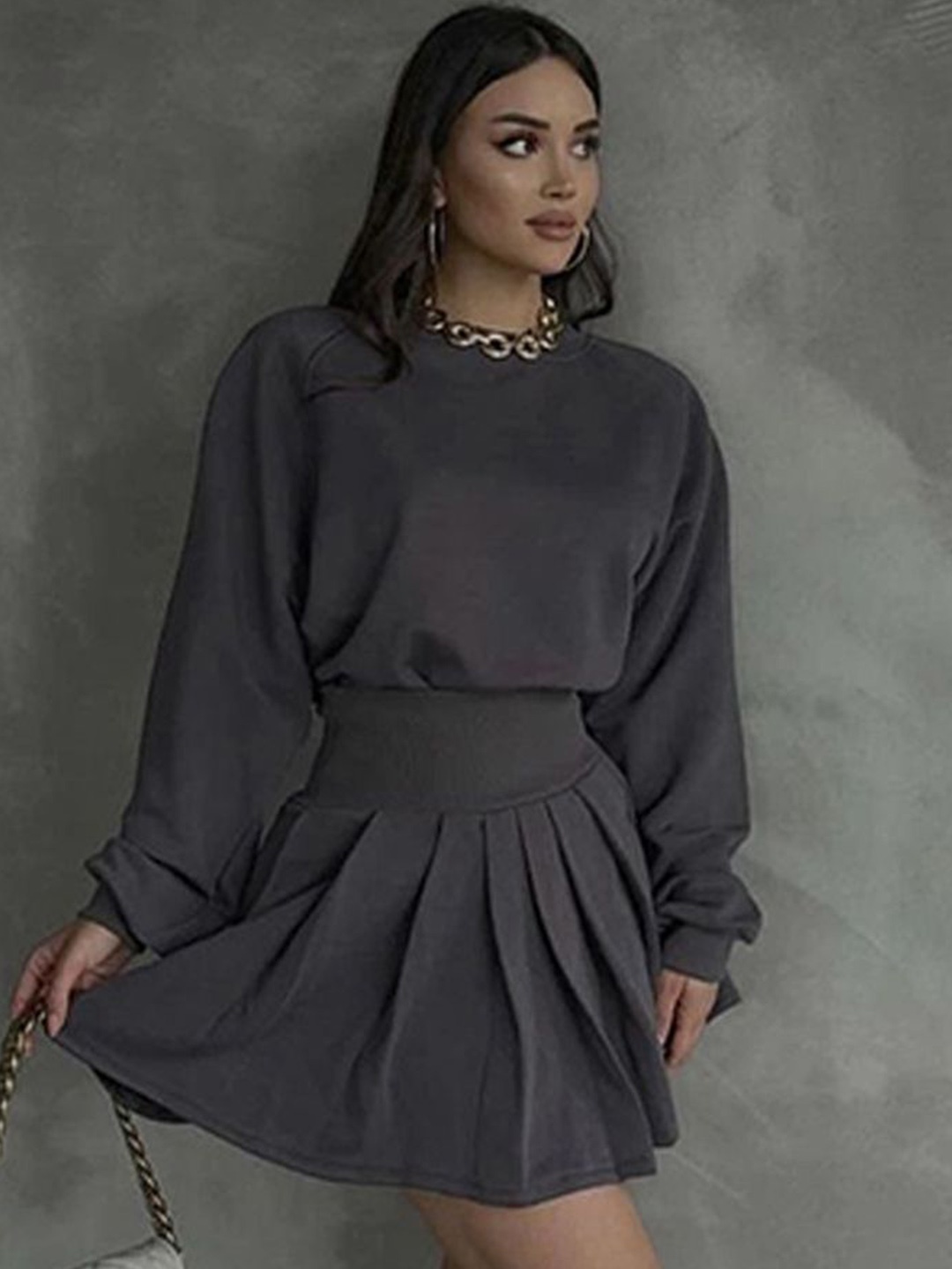 

LULU & SKY Sweatshirt With Skirt Co-Ords, Grey