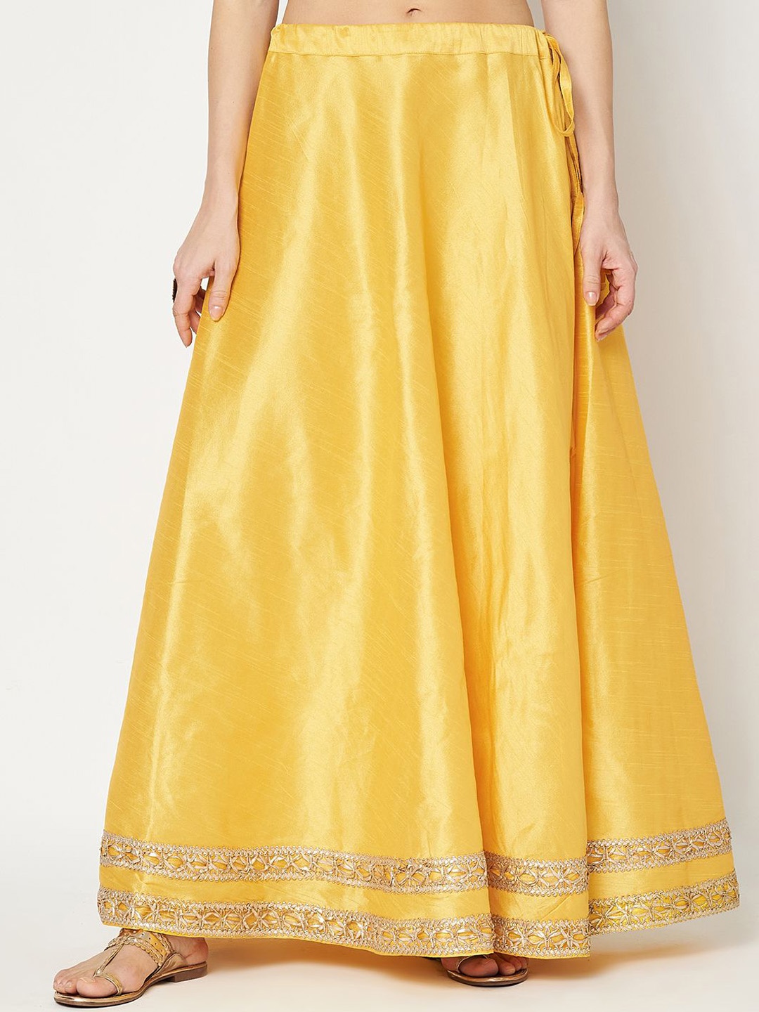 

studio rasa Stone And Beads Flared Maxi Skirts, Yellow