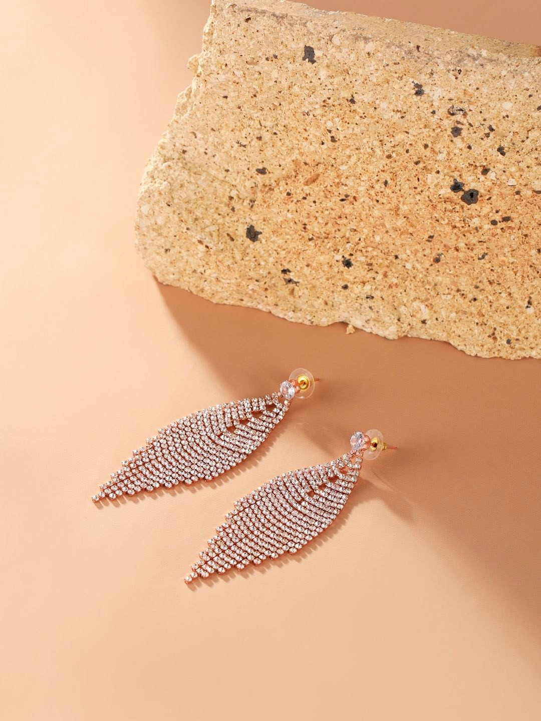 

KPOP Contemporary Drop Earrings, Rose gold