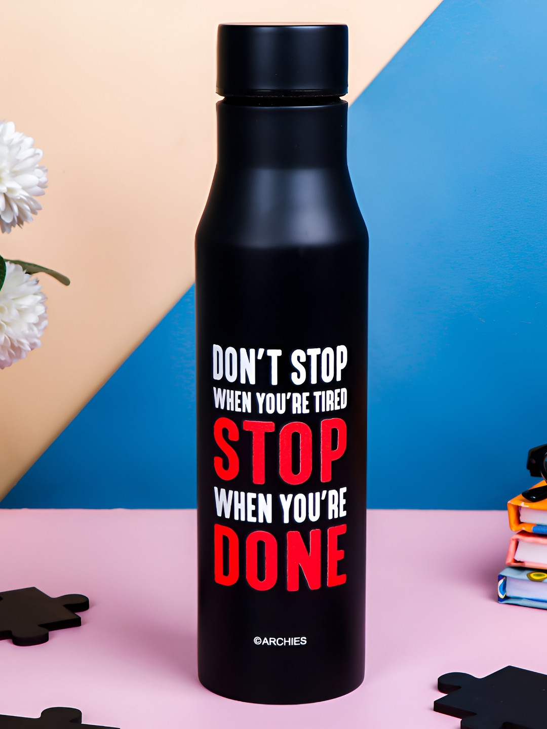 

Archies Black & Red Single Metal Printed Water Bottle