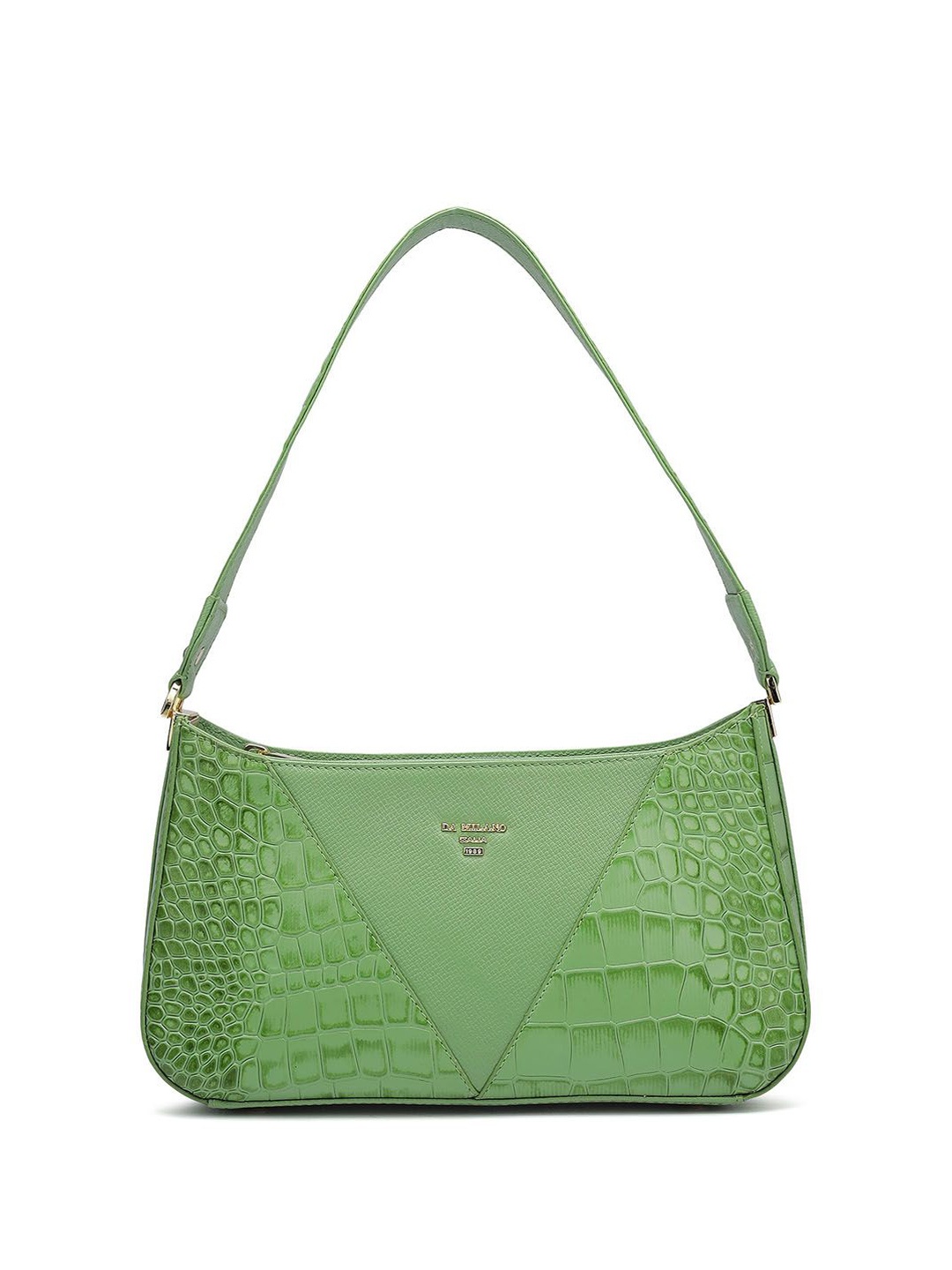 

Da Milano Women Textured Leather Shoulder Bag with Quilted, Green