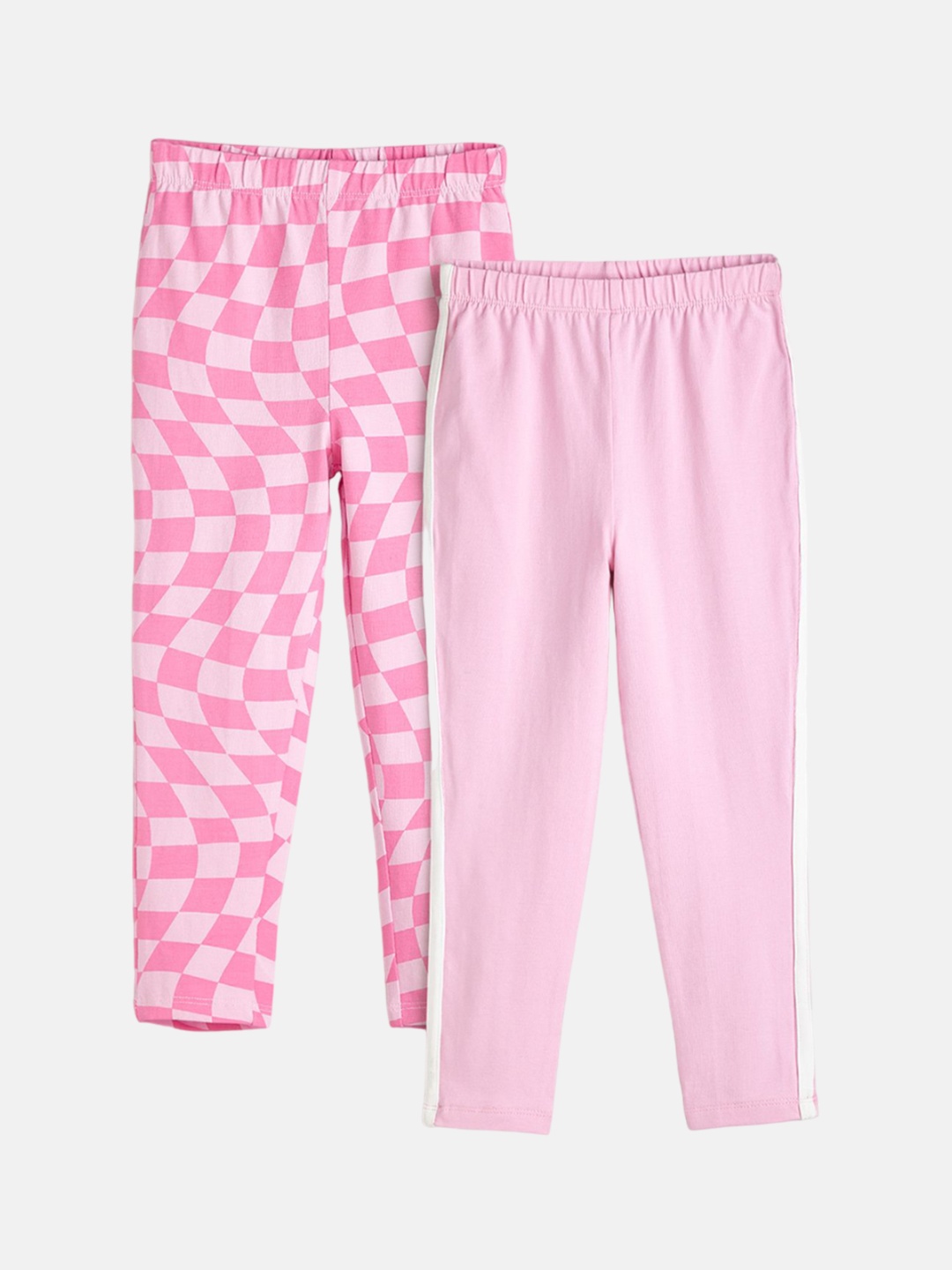 

You Got Plan B Girls Pack Of 2 Printed Ankle-Length Leggings, Pink