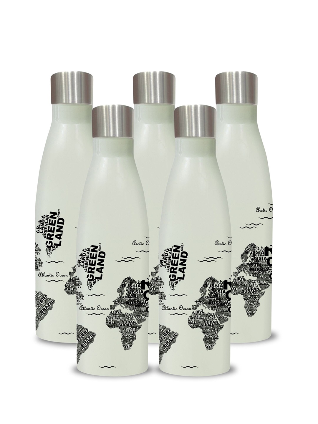 

CLAY CRAFT Gerald Off White 5Pcs Stainless Steel Single Wall Vacuum Water Bottle 1.1L