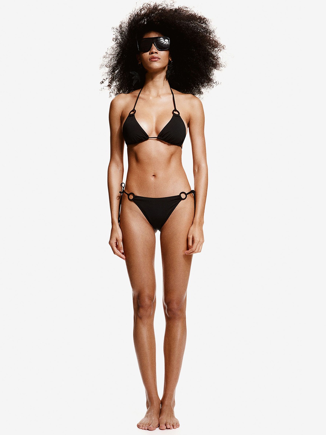 

H&M Women Tie Tanga Bikini Bottoms, Black