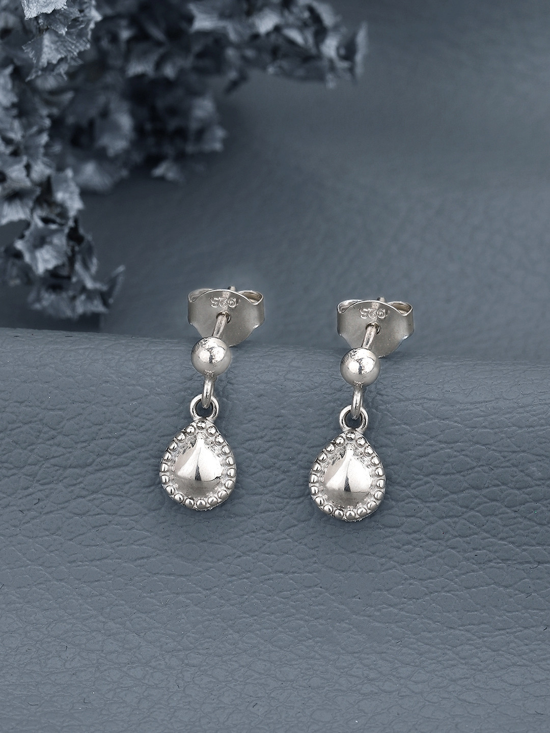 

Sangria Rhodium-Plated 925 Sterling Silver Teardrop Shaped Drop Earrings