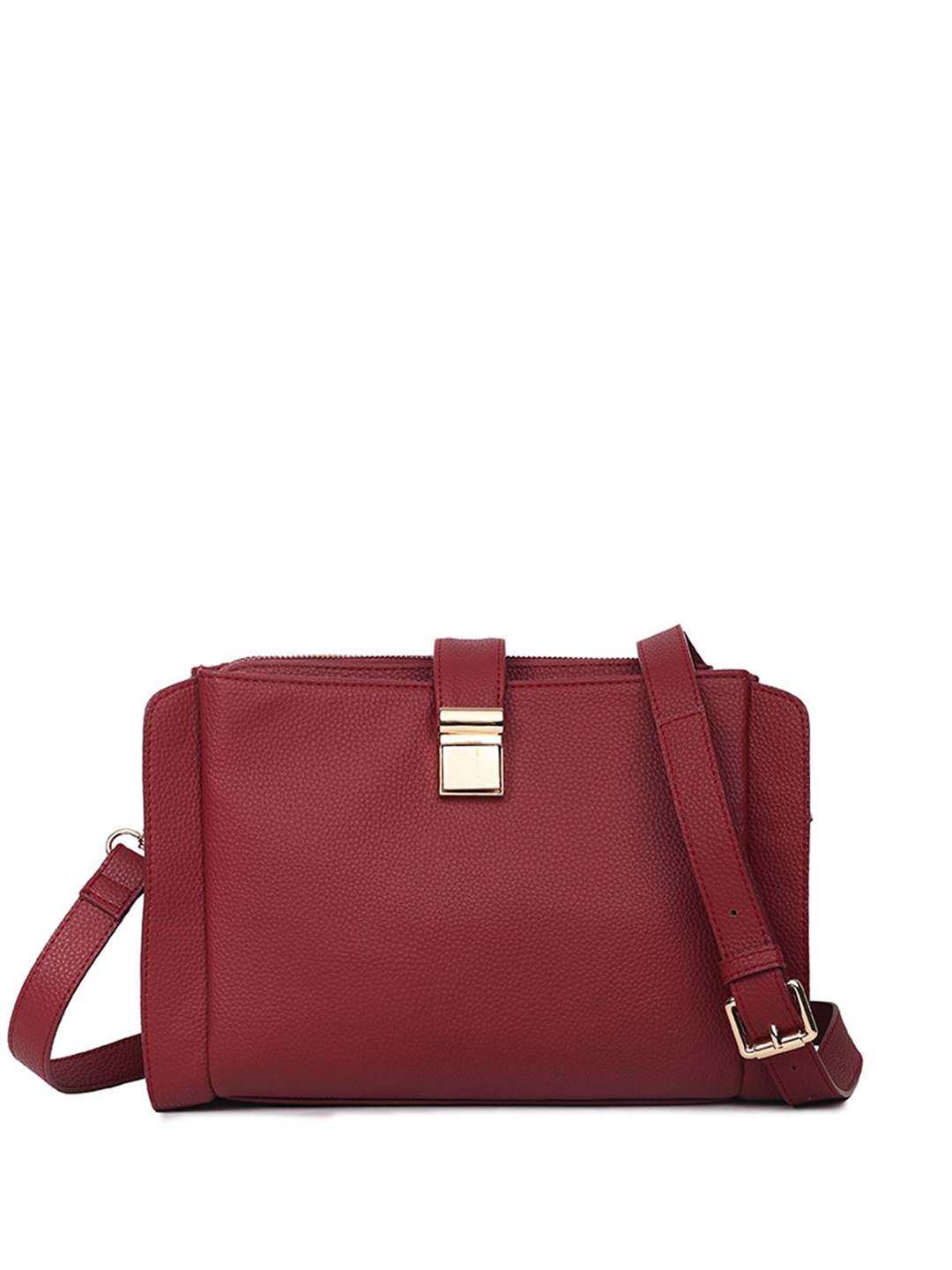 

White Lily Women Textured Swagger Shoulder Bag, Red