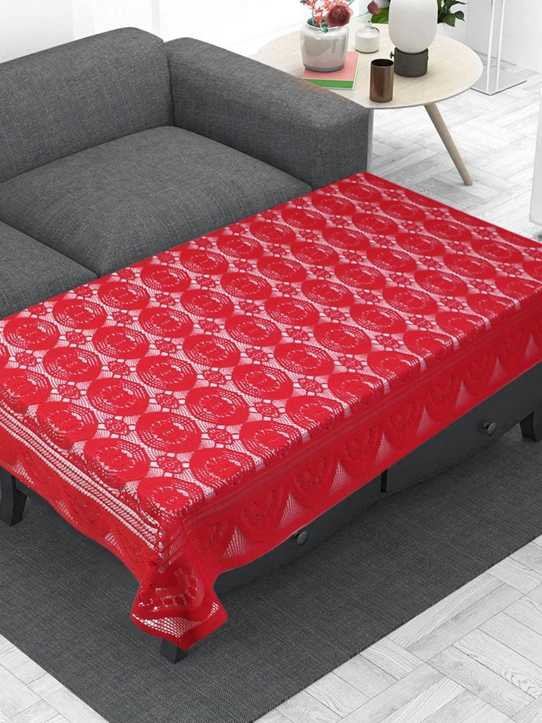 

Dakshya Industries Maroon Geometric Printed Anti-Skid Cotton 4-Seater Table Cover