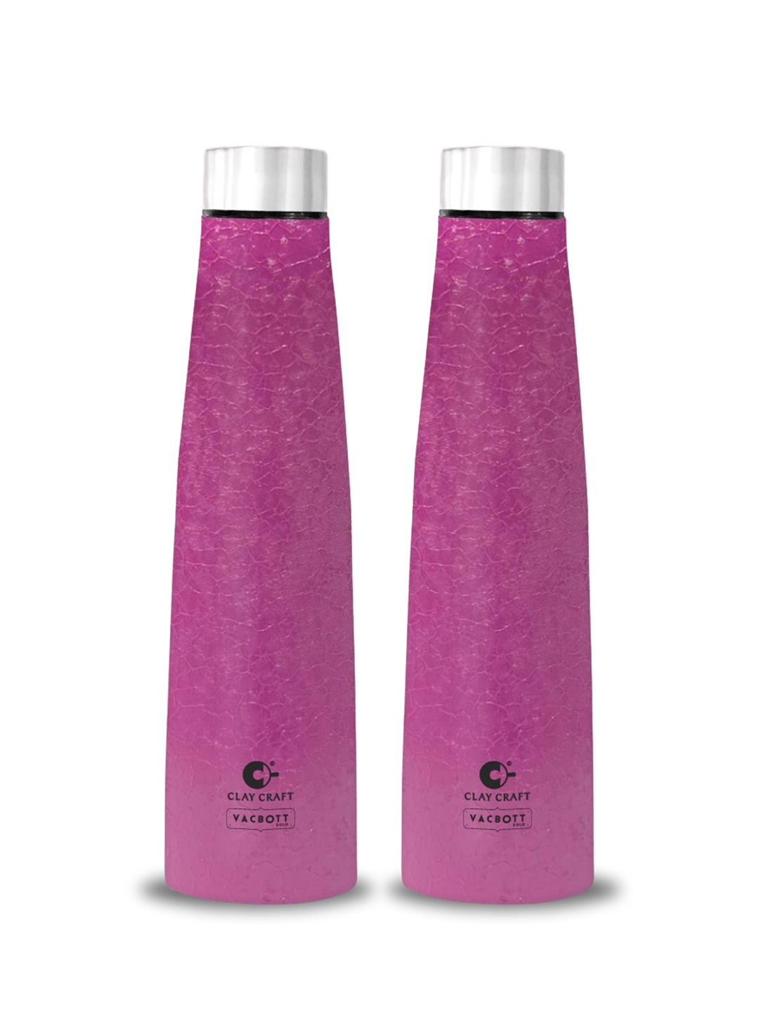 

CLAY CRAFT Chariot Pink 2Pcs Stainless Steel Printed Single Wall Vacuum Water Bottle 900ml