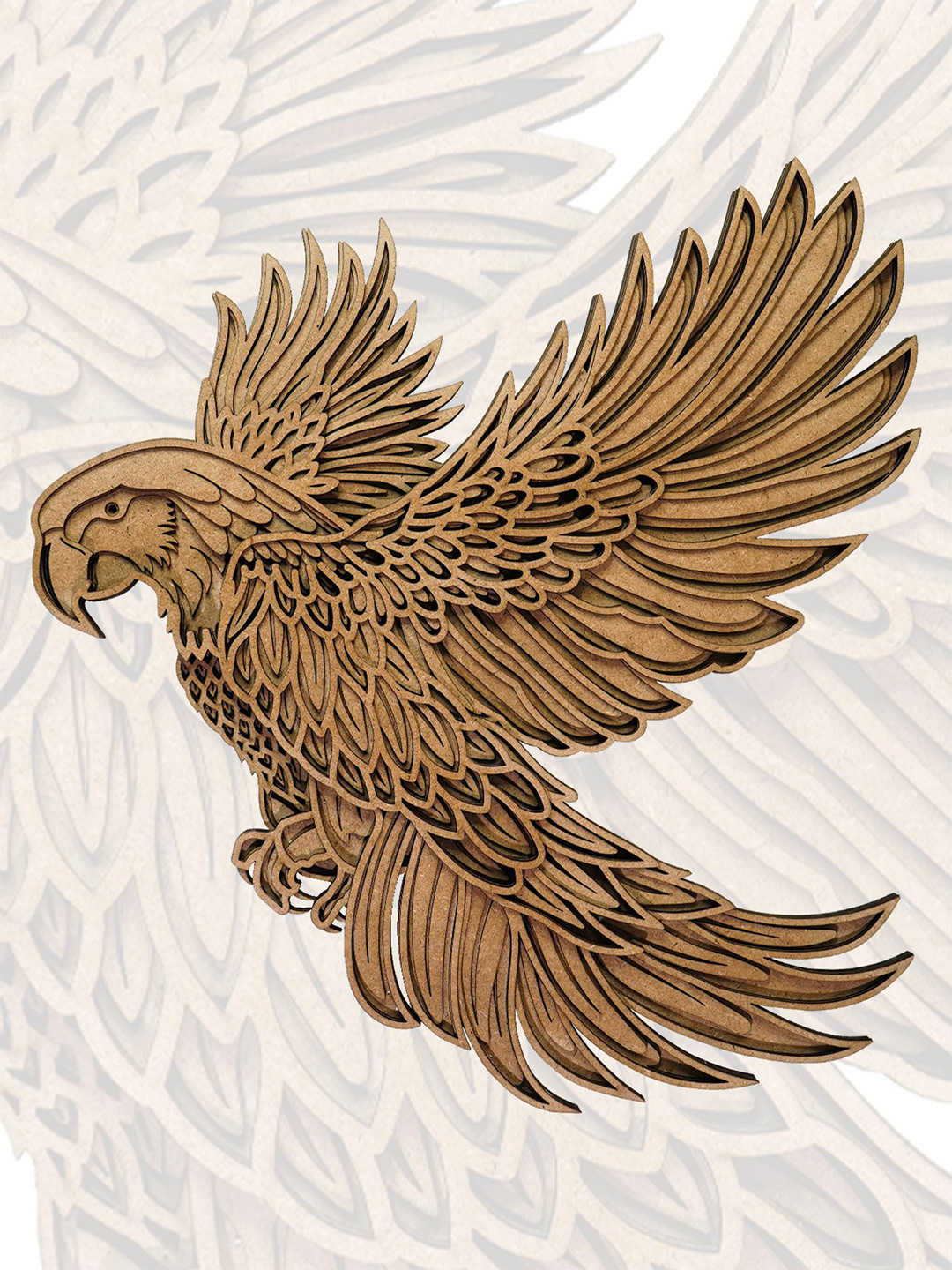 

Ekhasa Brown Textured Eagle Wooden 3D Laser Cut Wall Decor