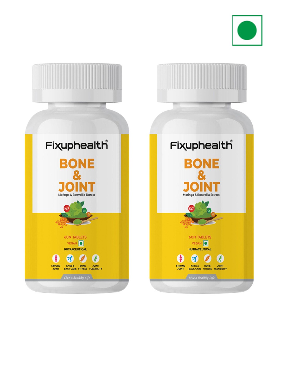 

Fixuphealth Set Of 2 Bone & Joint Moringa Boswellia Extract Supplement - 60 N -100 g Each, Multi