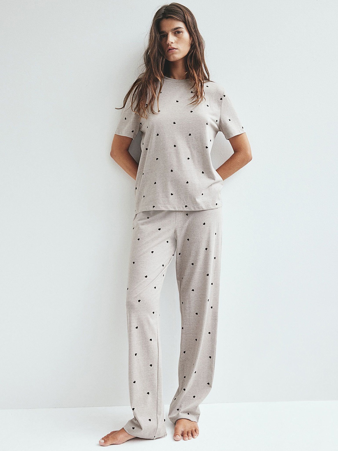

H&M Pyjama Top & Bottoms, Grey