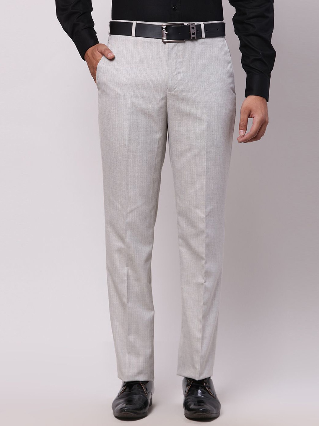 

Park Avenue Men Solid Formal Trousers, Grey