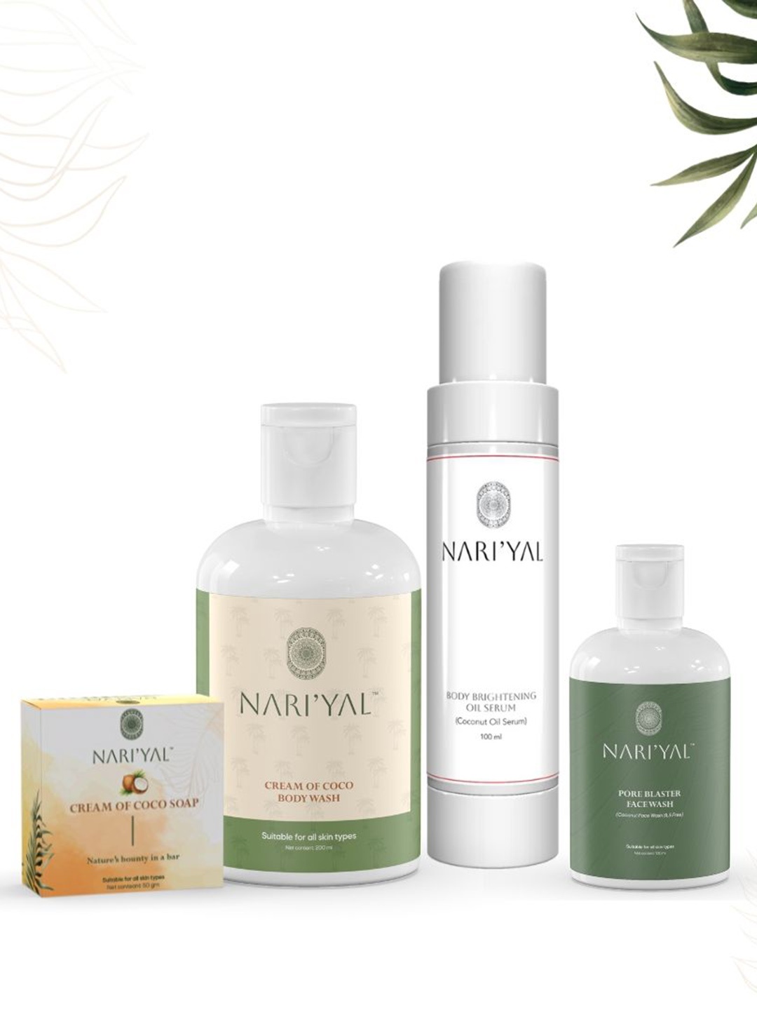 

NARIYAL 4-Pc Bundle of Wholesomeness Combo, White