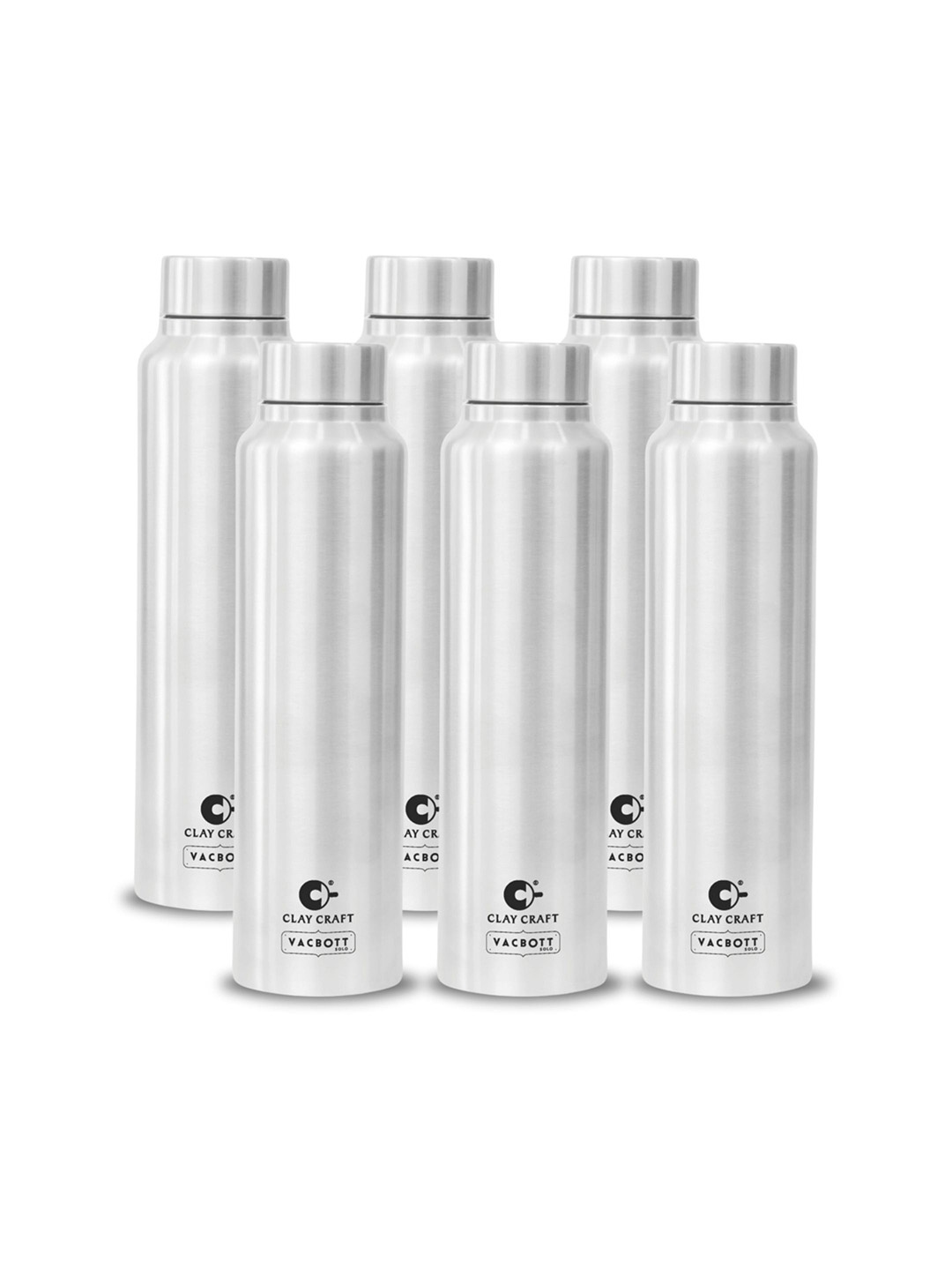 

Clay Craft Vacbott Tetra 500Ml Single-Wall Stainless Steel BIS Approved Water Bottle, Silver