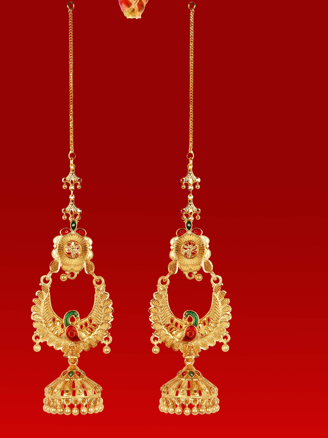 

Heer Collection Contemporary Jhumkas Earrings, Gold