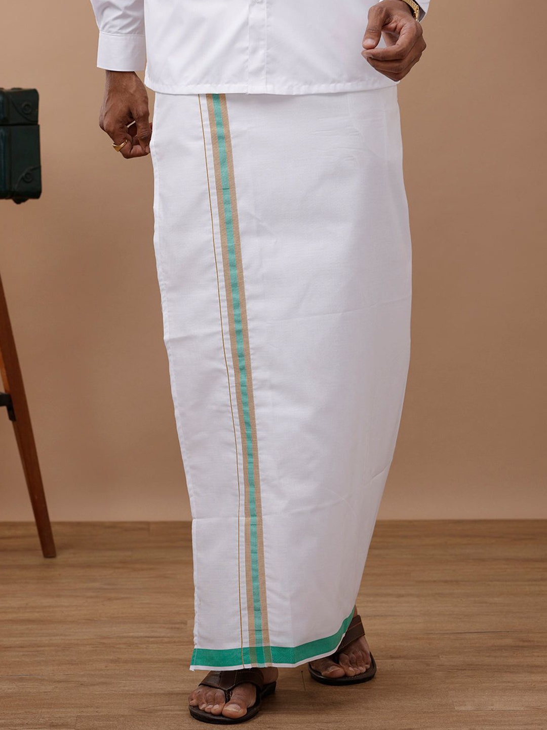 

Ramraj Men Solid Adjustable Dhoti, White