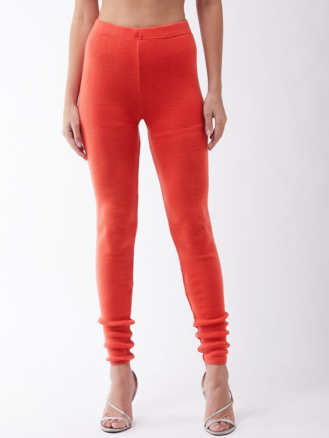 

RVK Women Slim Fit Churidar-Length Leggings, Orange