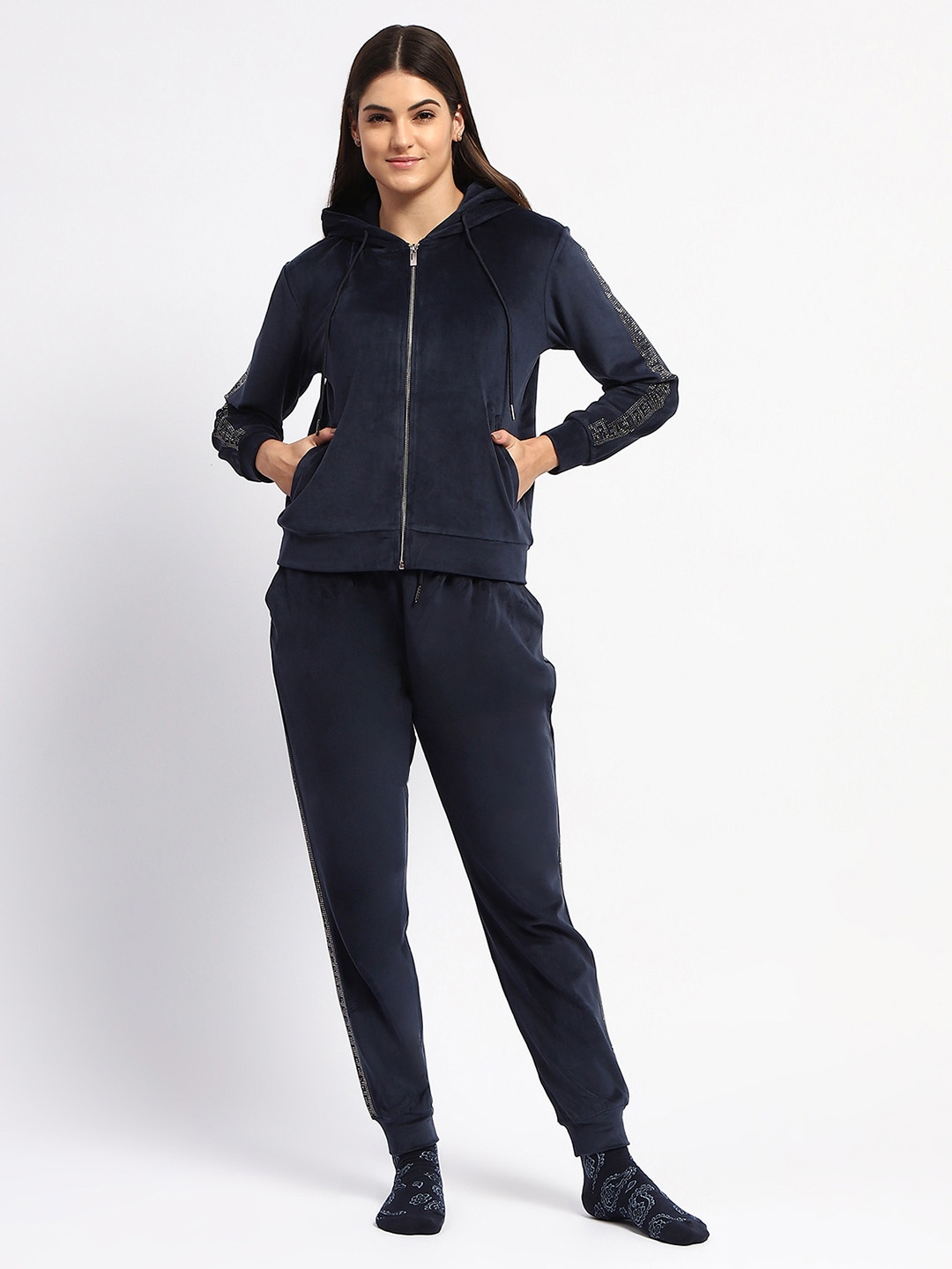 

MADAME M SECRET Women Night suit, Navy blue