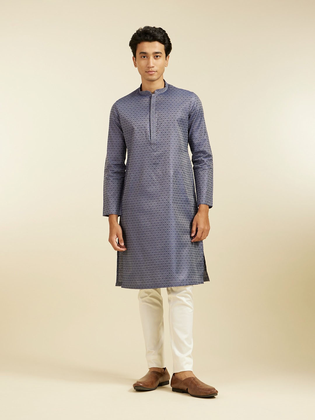 

Diwas by Manyavar FLoral Printed Straight Kurta, Blue