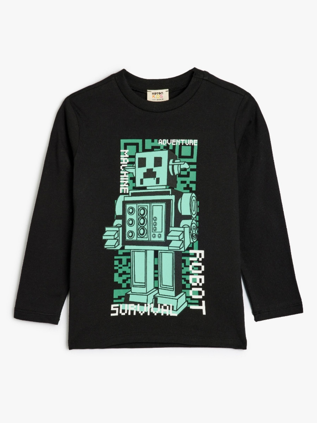 

Koton Boys Graphic Printed Round Neck Cotton T-shirt, Black