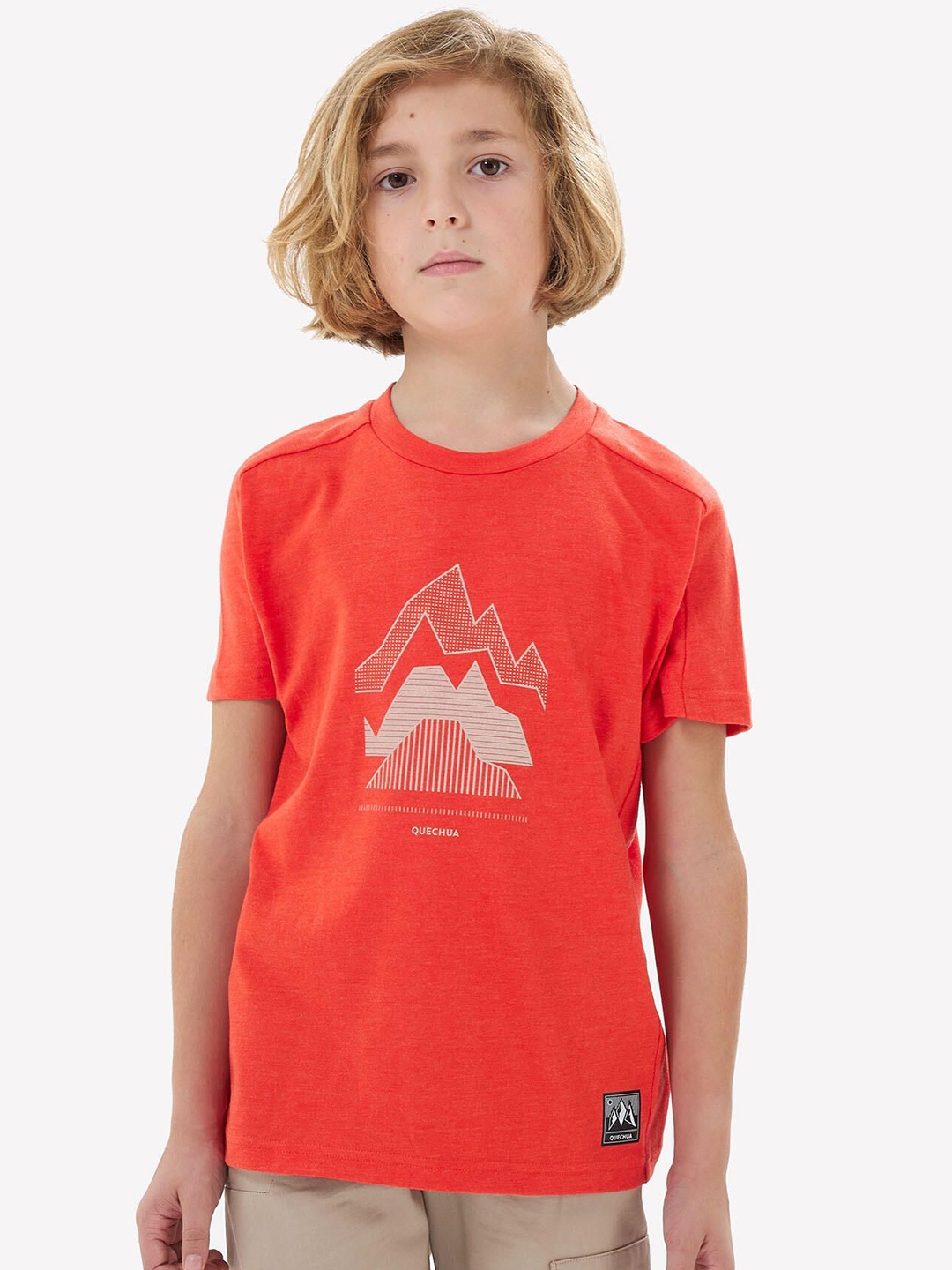 

Quechua By Decathlon Boys Printed Dry Fit Hiking T-Shirts, Red