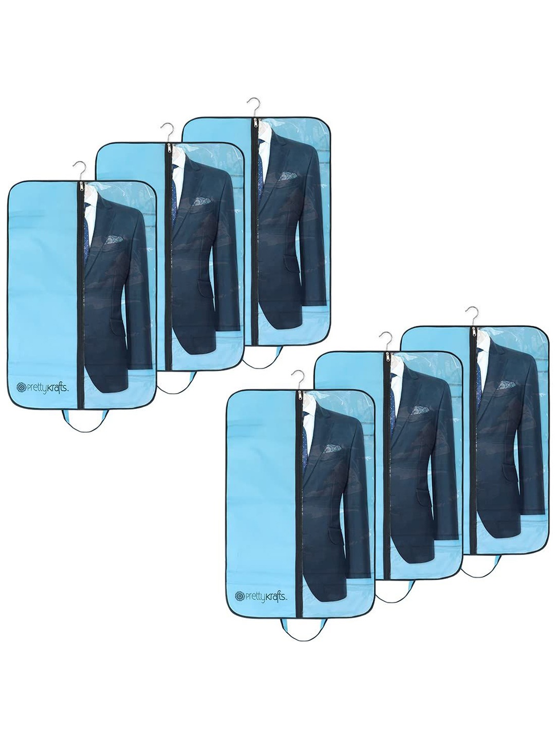 

prettykrafts Blue 6 Pieces Reusable Desk Organisers