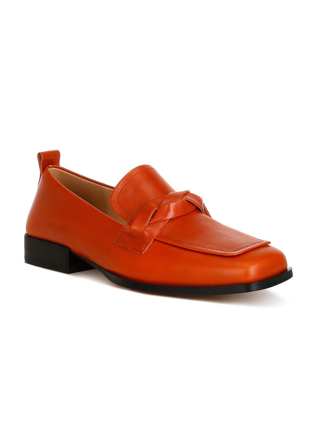 

RAG & CO Women Leather Slip-On Loafers, Copper