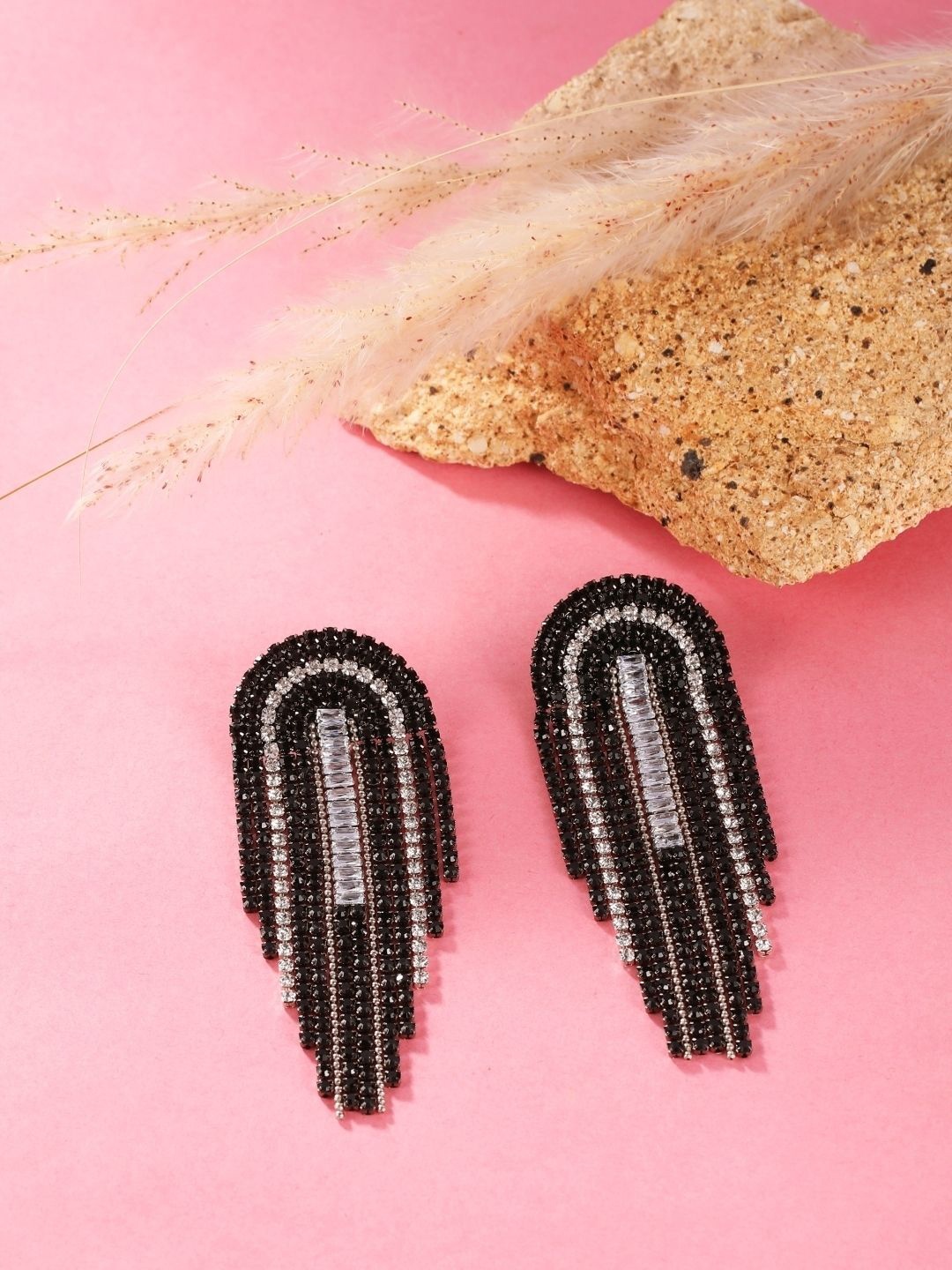 

KPOP Silver-Plated Contemporary Rhinestone Drop Earrings
