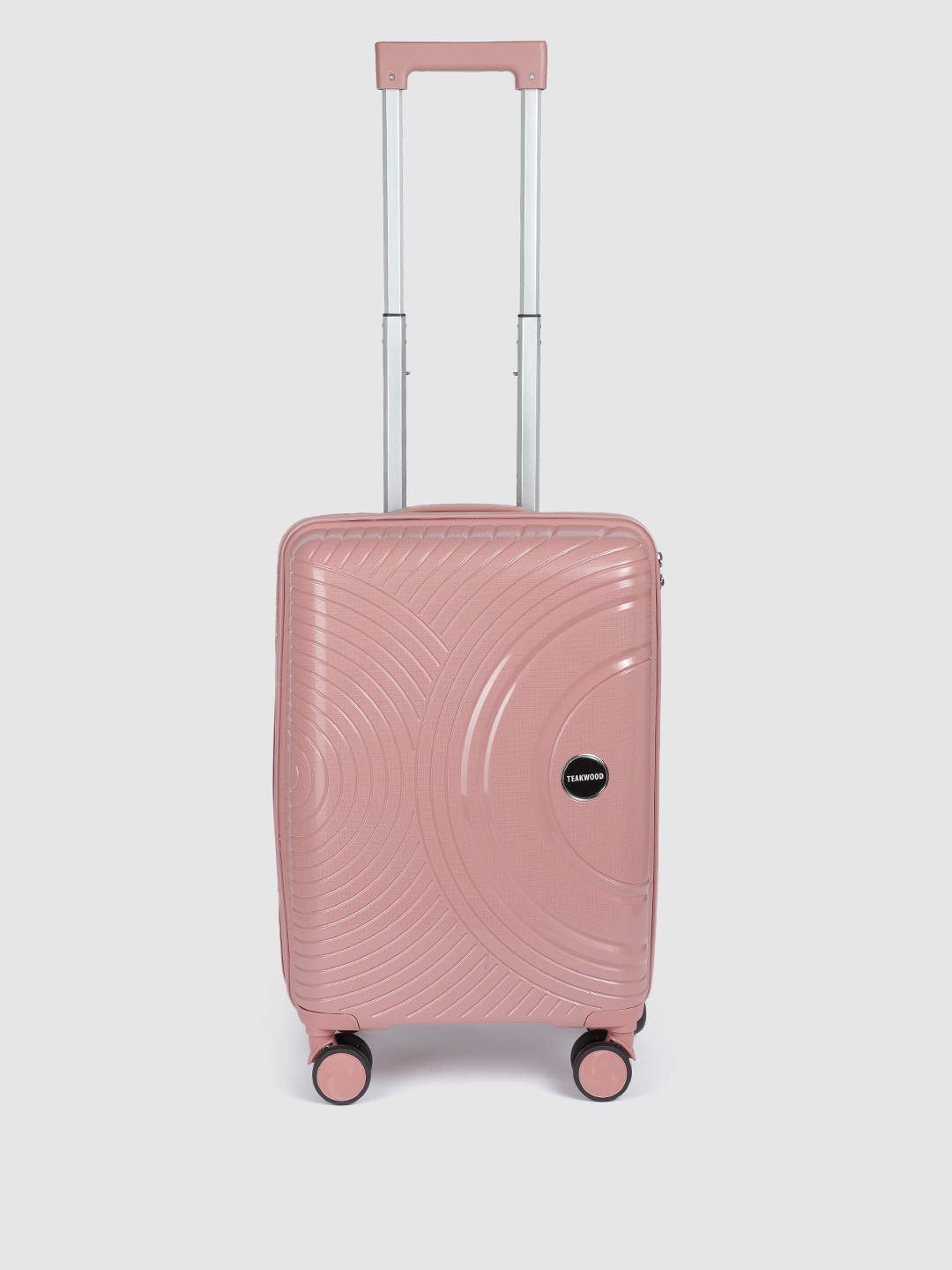 

Teakwood Leathers Halfmoon Textured 360-Degree Rotation Hard Cabin-Sized Trolley Bag 38L, Pink